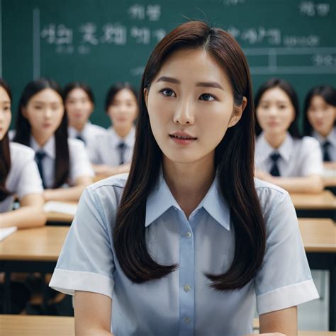Young Korean Teacher Speaking to Class in Seoul | Stable Diffusion Online