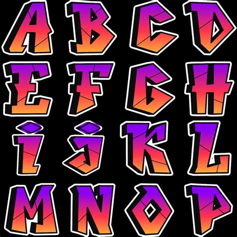 26 PNG Graffiti Letters Alphabet V6.2 PNG Transparent Background ...