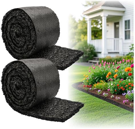 Amazon.com : Lukloy 2 Pack 140" X 5.75" Black Rubber Mulch for ...