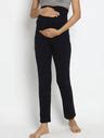 Maternity Casual Pants with Pockets - Navy Blue