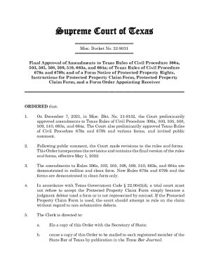 Fillable Online Final Approval of Amendments to Texas Rules of Civil ...
