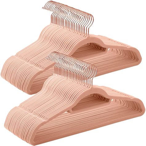 SONGMICS Velvet Hangers, 50 Pack, Non-Slip Clothes Hanger with Rose ...