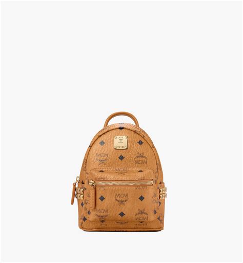 X-Mini Stark Bebe Boo Side Studs Backpack in Visetos Cognac | MCM ®CH