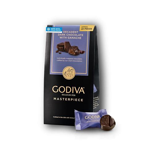 Amazon.com: Godiva Masterpiece Dark Chocolate Bag, Individually Wrapped with Ganache Center ...
