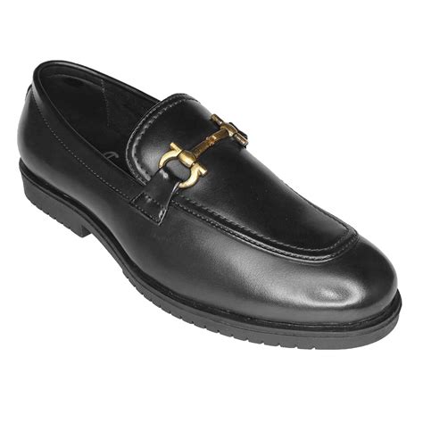 Buy Black Round Toe Buckled Loafer for Men