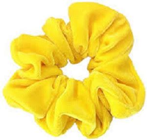 craftsy petals Yellow Pure Velvet Hair Scrunchie , Hair Tie, Handmade ...