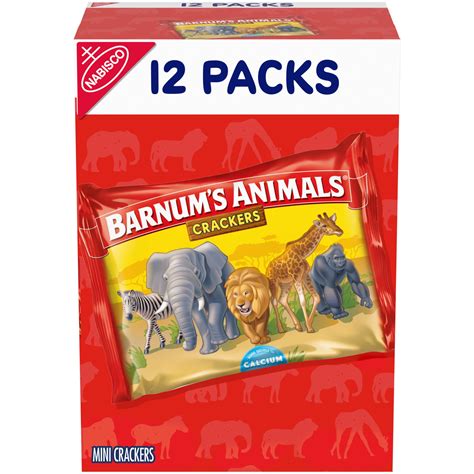 BARNUM'S Original Animal Crackers, Kids Snacks, 12 Snack Packs ...