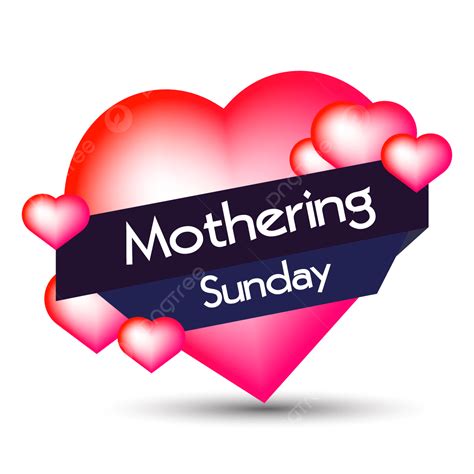 Sunday Clipart Vector, Mothering Sunday With Heart Free Vector And Png ...