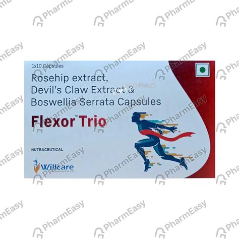 Buy Flexor Trio Strip Of 10 Capsules Online & Save Up to 24% at PharmEasy