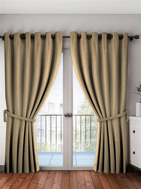 Buy Home Sizzler Polyester Solid Door Curtain, Door - 7 Feet, Beige ...