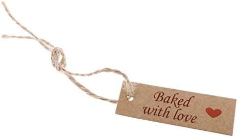 Atmiyamart Baked with Love Handmade Kraft Tag, Use Handmade Product ...