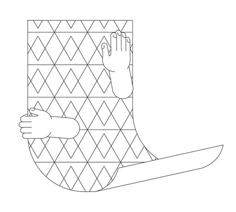 Hands applying wallpaper cartoon human hands outline illustration. Do ...