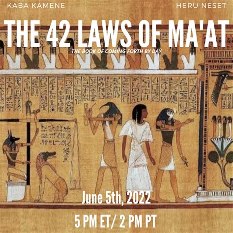 *THIS SUNDAY* Webinar #10 - The 42 Laws Of Ma'at - kabakamene