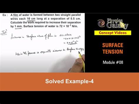 Solved Example-4 on Surface Tension Video Lecture - Crash Course for ...