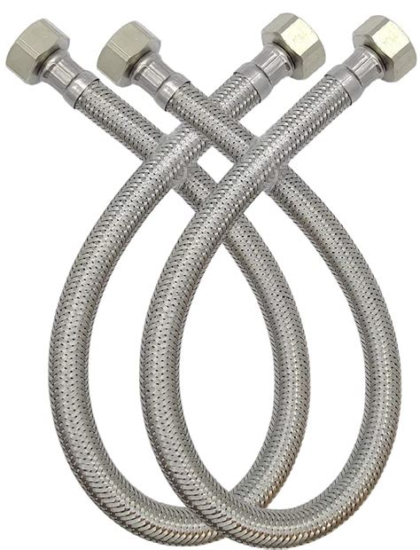 Stainless Steel Connection Pipe/Hose Pipe, 18 inch. (Pack of Pair) (1 ...