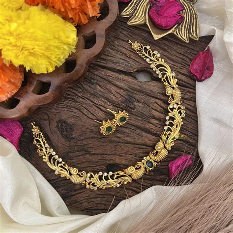 Gold Look Alike Dual Peacock Hasli Choker Under 2000 Jewellery ...