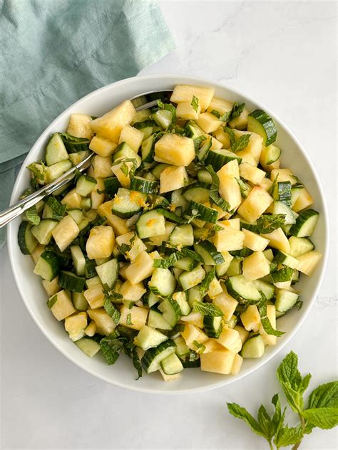 Pineapple Cucumber Salad with Mint - Chelsea L Allard