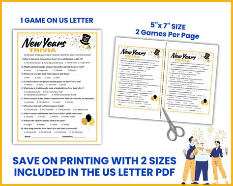 New Years Trivia Game, Printable New Year's Eve Party Game, New Years ...