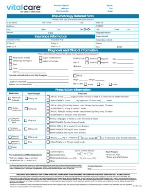 Fillable Online Rheumatology Referral Form Fax Email Print - pdfFiller