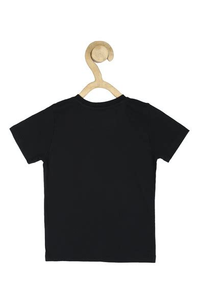 Buy Boys Black Regular Fit Graphic Print Round Crew Neck T Shirt Online ...
