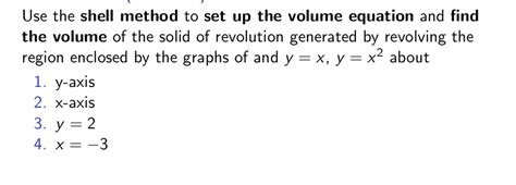 Image result for Equation for Shell Method Volume