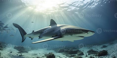 A predator great white shark swimming in the ocean, 26284277 Stock Photo at Vecteezy - predators of great white sharks