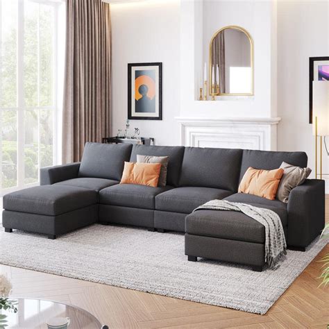 Grey Sectional Couch 的图像结果
