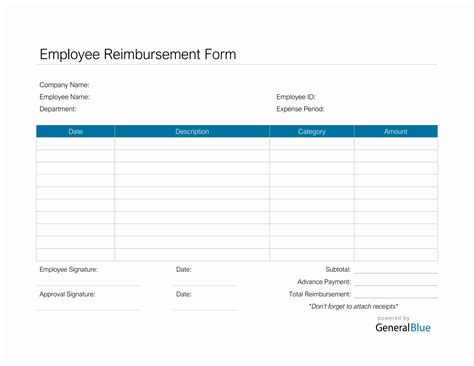 Free Word Reimbursement Templates