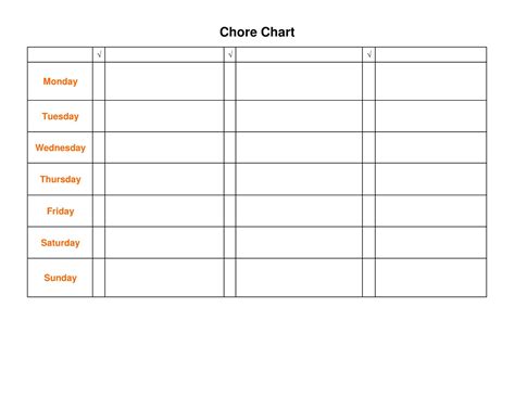 Free Printable Chore Chart Templates