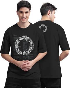 Bullmer Printed Men Round Neck Black T-Shirt - Buy Bullmer Printed Men ...
