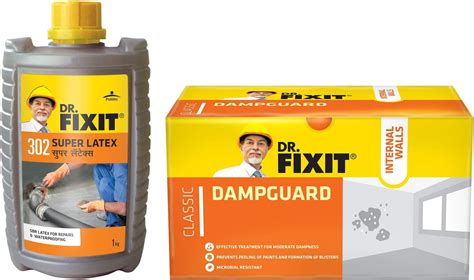 DR. FIXIT Dampguard Classic Damp-Proof Coating - 1Kg & DR. FIXIT 302 ...