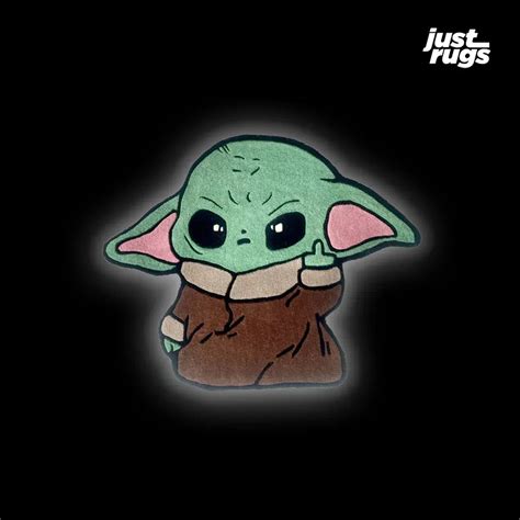 Buy Baby Yoda Middle Finger Rug by Just Rugs Co | Fun Star Wars ...