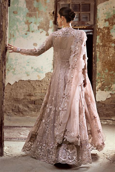 Qalamkar Chiffon Pakistani Suit | Peach Embroidered Formal Dress | WC ...