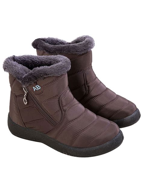 Women's Waterproof Winter Snow Boots Ladies Furry Lined Warm Slip On ...
