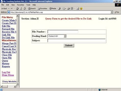 User Manual for File Tracking System