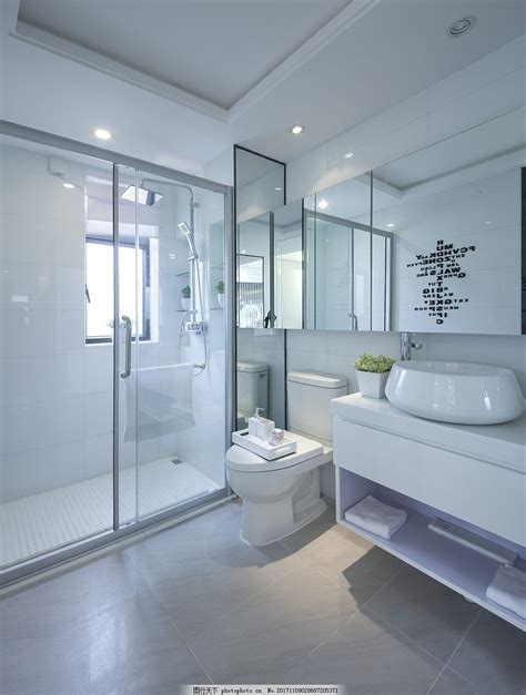 现代简约浴室白色系装饰室内装修效果图图片_装饰装修_建筑空间-图行天下素材网