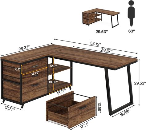 Tribesigns L-Shaped Computer Desk with 3 Drawers, India | Ubuy