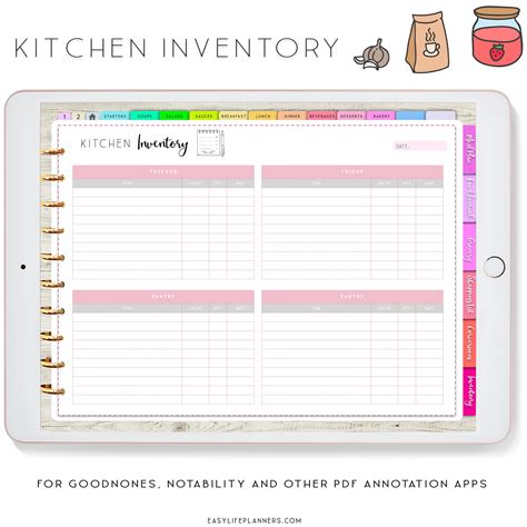 Goodnotes Recipe Book Template