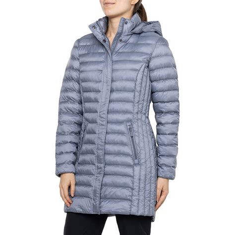 32 Degrees 3/4 Length Packable Hooded Jacket - Insulated - Save 58%