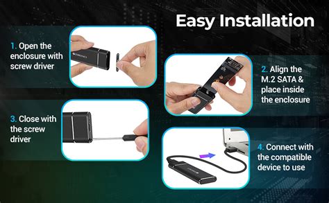 Zebronics CM01 M.2 SATA SSD Enclosure with Aluminum Case, Type-C 3.1 ...