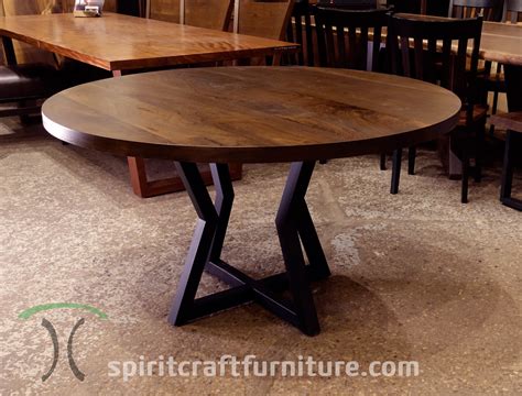 Round custom made solid wood dining - conference tables