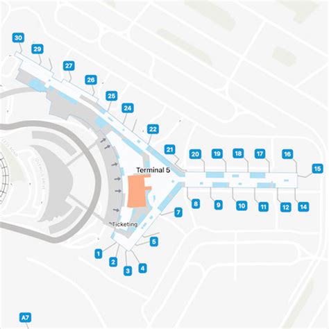 New York Kennedy Airport Terminal 5 Map & Guide