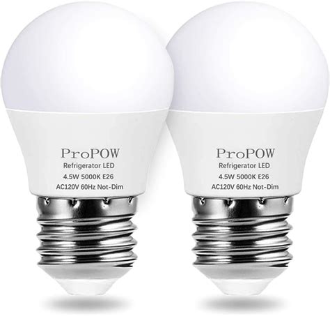 LED Refrigerator Light Bulb 40 Watt Equivalent 120V 4.5W Fridge Bulbs ...