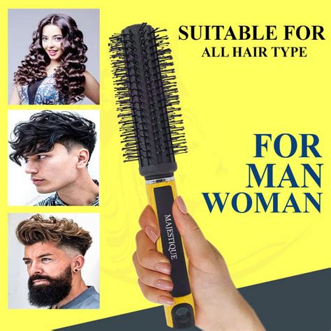 Buy Majestique Round Hair Brush for Blow Drying - Wet or Dry Hair, No ...