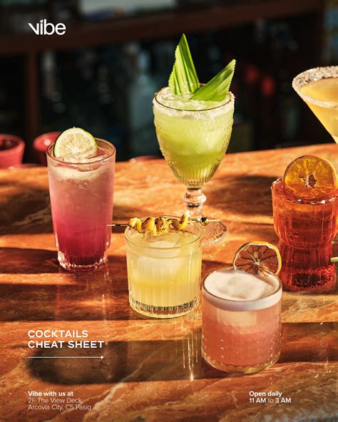 Vibe Bar and Restaurant | COCKTAILS CHEAT SHEET at @thevibearcovia 🍹 ...