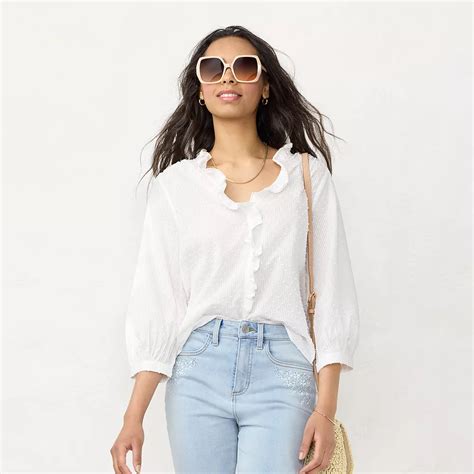 Women's LC Lauren Conrad Textured Ruffled Blouse