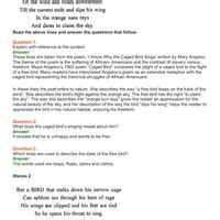 Treasure Trove Textbook Solutions: Poem: I Know Why The Caged Bird ...