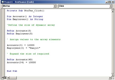 Examples of VB Program by Procedure and Array 的图像结果