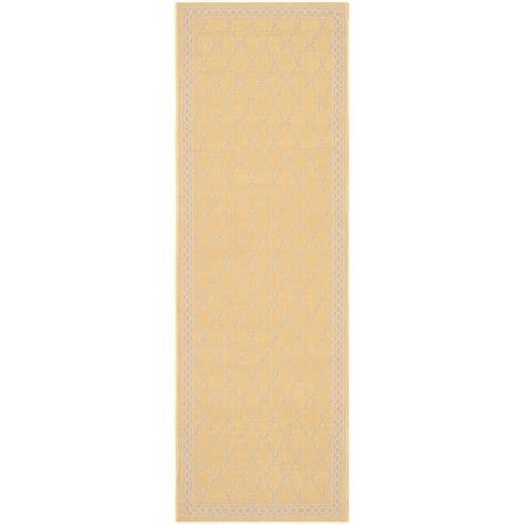 Safavieh Courtyard Arabesque 2 x 7 (ft) Loomed Polypropylene Yellow ...