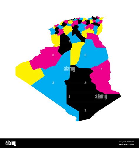 Algeria political map of administrative divisions - provinces. Blank vector map in CMYK colors ...